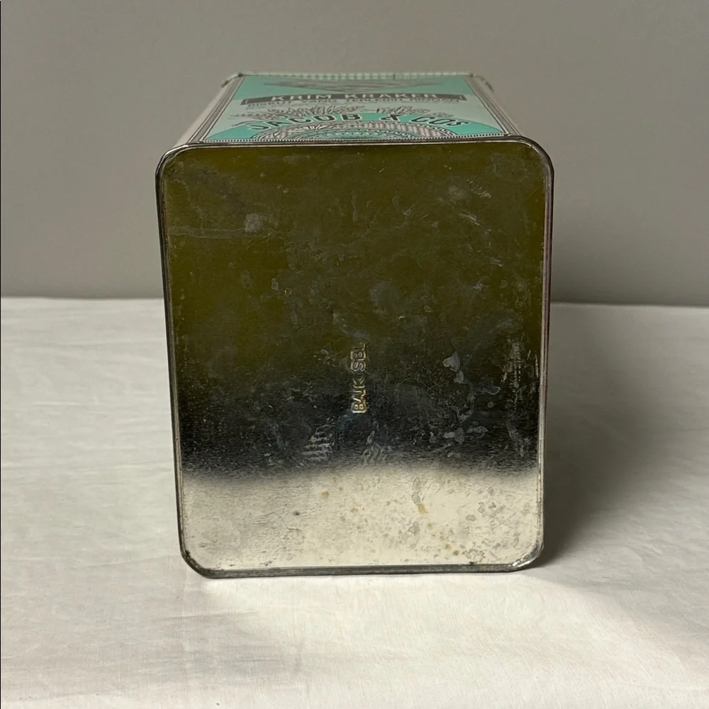 Vintage Jacob & Co Cream Crackers Tin Extra Light Green Advertising 1kg